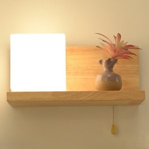 Frosted Wood Wall Lamp