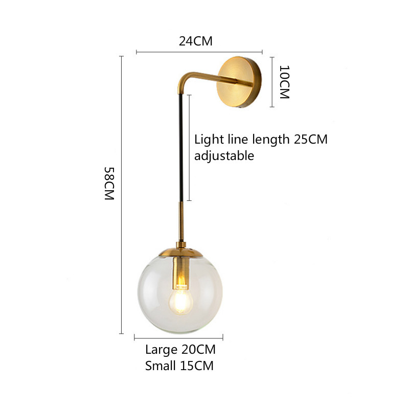 Nordic glass ball wall Light